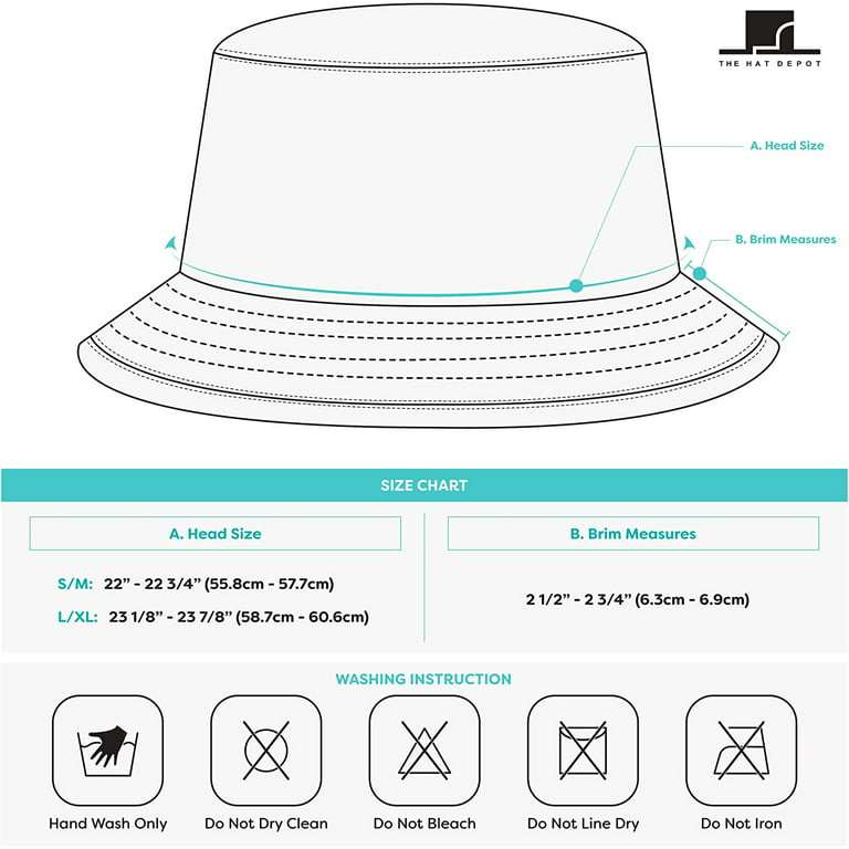 Bucket Hat - Unisex 100% Cotton & Denim UPF 50 Packable Summer Travel Beach  Sun Hat