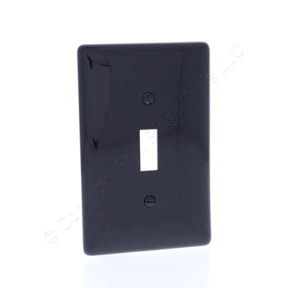 Hubbell NPJ1BK Black Unbreakable Mid-Size Toggle Switch Cover Plate Wallplate