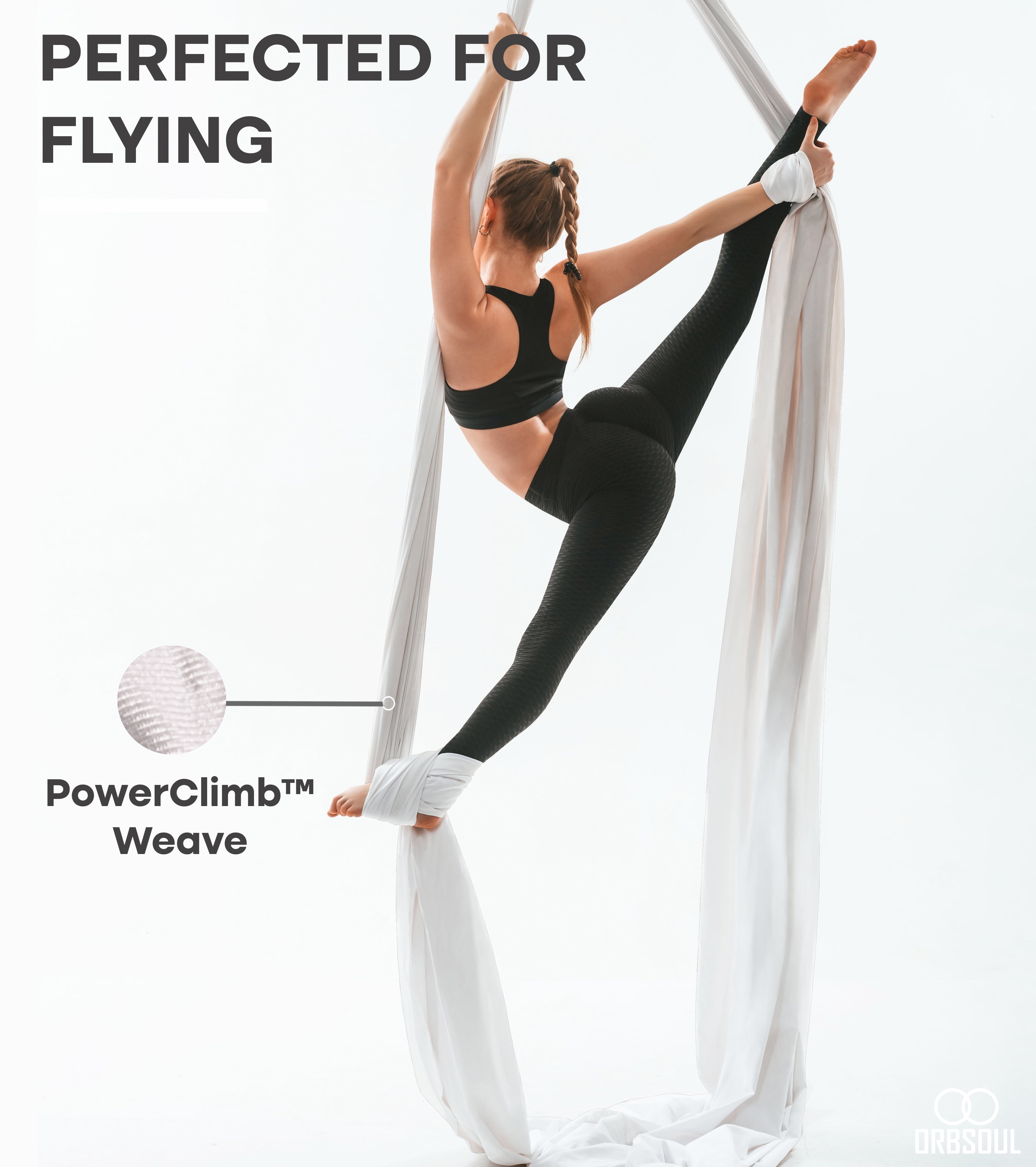 Orbsoul Aerial Silks Set + Yoga Hammock (Complete Rigging Hardware) - Premium Aerial Nylon Silks 40 Denier Tricot