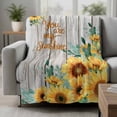 thumbnail image 2 of Sunflower Blanket Soft Cozy Warm Throw Blanket for Couch, Plush Fuzzy Flannel Fleece Blankets for Sofa, Summer Botanical Elegant Floral Wooden Bed Blankets Lightweight Gifts for Women, 50"x60", 2 of 9
