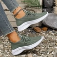 thumbnail image 4 of Rokment Womens Running Tennis Shoes Breathable Mesh Lace up Athletic Memory Foam Walking Trainners Comfortable Casual Fitness Golf Non Slip Work Fashion Sneakers Green Size 6, 4 of 7