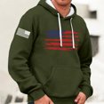 thumbnail image 3 of Men's & Women's Flag Print Pullover Hoodie, Unisex Loose Fit Long Sleeve Sweatshirt, Patriotic Streetwear for 4th of July, Christmas, Fall Winter Season,Dark Green,3XL, 3 of 6