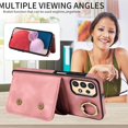 thumbnail image 3 of Phone Case for Samsung Galaxy A23 5G/4G Wallet Cover with Tempered Glass Screen Protector and Ring Stand Credit Card Holder Slot Leather Cell A 23 23A 6.6 Women Girls Pink, 3 of 7