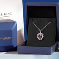 thumbnail image 6 of Gem Stone King 14K White Gold Red Garnet and White Zirconia Pendant Necklace for Women (2.00 Cttw, Gemstone January Birthstone, Oval Checkerboard 8X6MM, with 18 inch Chain), 6 of 6