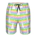 thumbnail image 4 of Naloa Rainbow Rabbit Men's Beach Shorts, Surfing shorts, Swim trunks, Quick Dry Swim Trunks for Surfing Beach Fun -, 4 of 9