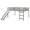 Gray, variant on Full Size Loft Bed with Slide and Ladder, ,No Box Spring Needed, White