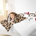 thumbnail image 3 of Castle Fairy Sport Billiards King Bedding 7pcs, Retro Cheetah Print King Bed in a Bag, Brown Red White, 3 of 7