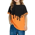 thumbnail image 2 of Favoffer Unisex Kids' Multicolor Drip-Print T shirt & Easter Short-Sleeve Top - Casual, Play, Photoshoot, Gifting 3-14Y, 2 of 5