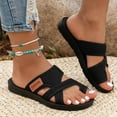 thumbnail image 6 of EliteGoogv Womens Flip Flops Cloth Upper Thong Clip Toe Flat Sole Slip On Sandals for Women Rubber Sole Summer Beach Casual Shoes US :7, 6 of 8