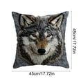 thumbnail image 3 of Lilixerw Embroidered Animal Wolf Print Pillow Cover,2D Printed Animals Pattern Design,Soft Polyester Square Decorative Pillowcase for Sofa,Bed,Living Room,17.7x17.7 Inch, 3 of 6