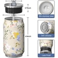 thumbnail image 3 of 12 Oz Coffee Travel Mug with Lid, Double Wall Vacuum Bright Floral Reusable Stainless Steel Water Bottle Leak Proof Insulated Hot Cold Coffee Cup Gift for Women(1pcs), 3 of 5