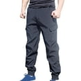 thumbnail image 2 of Styesk Men's Pants Mens Fashion Solid Multiple Pockets Multi Multifunctional Work Trousers Pants, 2 of 6
