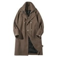 thumbnail image 4 of SuTry Men's Casual Coats Solid Color Long Sleeve Lapel Collar Mid Length Loose Suit with Pockets Suitable for Cold Weather Outings(Coffee#1,L), 4 of 8