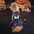 thumbnail image 2 of New Fun Dog Skeleton Halloween Costume Pet Lace Hair Proof Pumpkin Butterfly Dress Dog Clothes Gift, 2 of 7