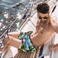 thumbnail image 2 of luoweisi Men's Beach Shorts Quick Dry Swim Trunks with Mesh Lining Santa Claus Vacation L, 2 of 5