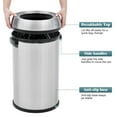thumbnail image 5 of 2024 New Open Top Trash Can 65L / 17Gal Commercial Grade Heavy Duty Brushed Stainless Steel for Outdoor | Kitchen Waste Bins Home House Family, 5 of 8
