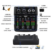 BOMGE M12 USB audio interface, two-channel mixer, XLR/3.5mm input, 48V power supply, computer recording sound card, studio, live performance, karaoke, plug and play