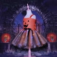thumbnail image 6 of KAUOD Girls Halloween Pumpkin Tutu Dress Sleeveless Mesh Tulle A-Line Performance Clothes Toddler Party Dress Clothes, 6 of 9