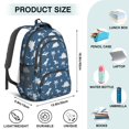 thumbnail image 5 of Dinosaur and Palm Navy Blue Pattern Cute School Backpack Bag with Padded Back and Adjustable Shoulder Straps 16.9 X 12.6 X 5.9 Inches, 5 of 5