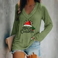 thumbnail image 2 of Kaemgyyd Pajama Tops for Women Loose Soft Christmas Print V Neck Shirt Fashion Long Sleeve Pj Basic Tee, 2 of 4