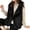 Black XL, variant on Women Waistcoat Sleeveless Lapel Double-Breasted Short Style Solid Color Casual Cardigan Thickened Velvet Lining Vest Coat