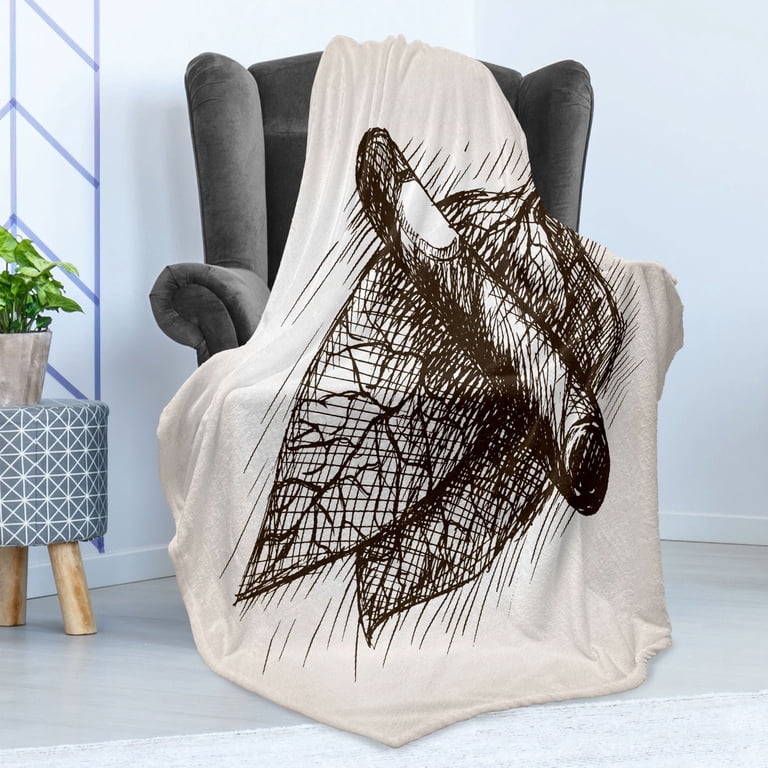 tobacco blanket Cigar Soft Flannel Fleece Throw Blanket, Tobacco Leaves and Cigar Sketch  Art Illustration in Engraving Style, Cozy Plush for Indoor and Outdoor Use,  70