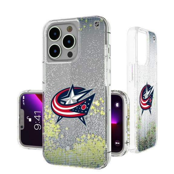 Columbus Blue Jackets Linen Logo iPhone Glitter Case