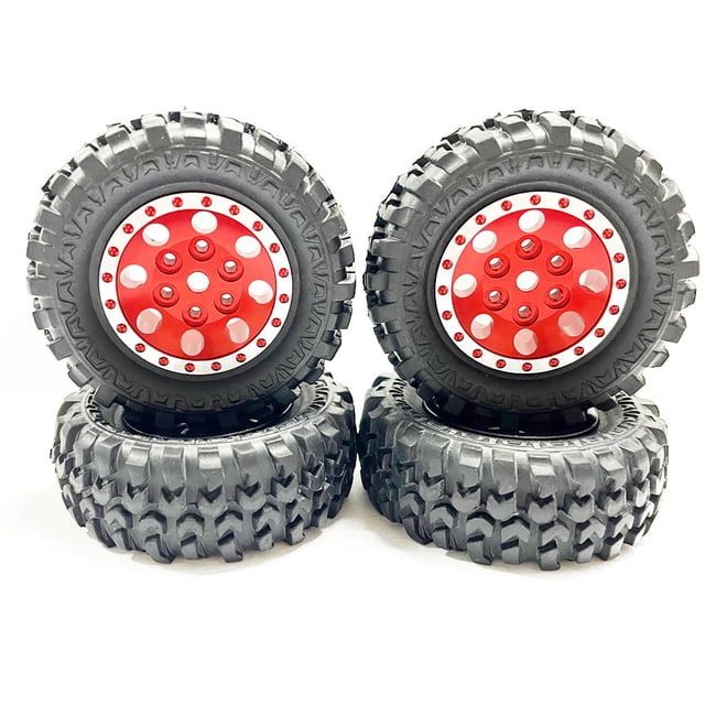 Llantas Neumático Vogacara RCGOFFLOW para 1/24 ECX FTX RGT FTX5503DR FTX5503DG Rojo