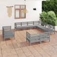 thumbnail image 1 of vidaXL 11 Piece Garden Lounge Set Solid Wood Pine Grey, 1 of 3