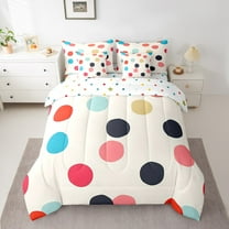 Erosebridal Chic Dot Bedding Twin Size, Polka Dots Bed in a Bag Twin size, Teens, Reversible 7 Pieces