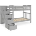 thumbnail image 3 of Bedz King Tall Stairway Bunk Beds Twin over Twin with 4 Drawers in the Steps, Gray, 3 of 9