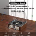 thumbnail image 3 of Reproductor de CD portátil THINKYA Retro con altavoz Bluetooth, color marrón, 3 of 9