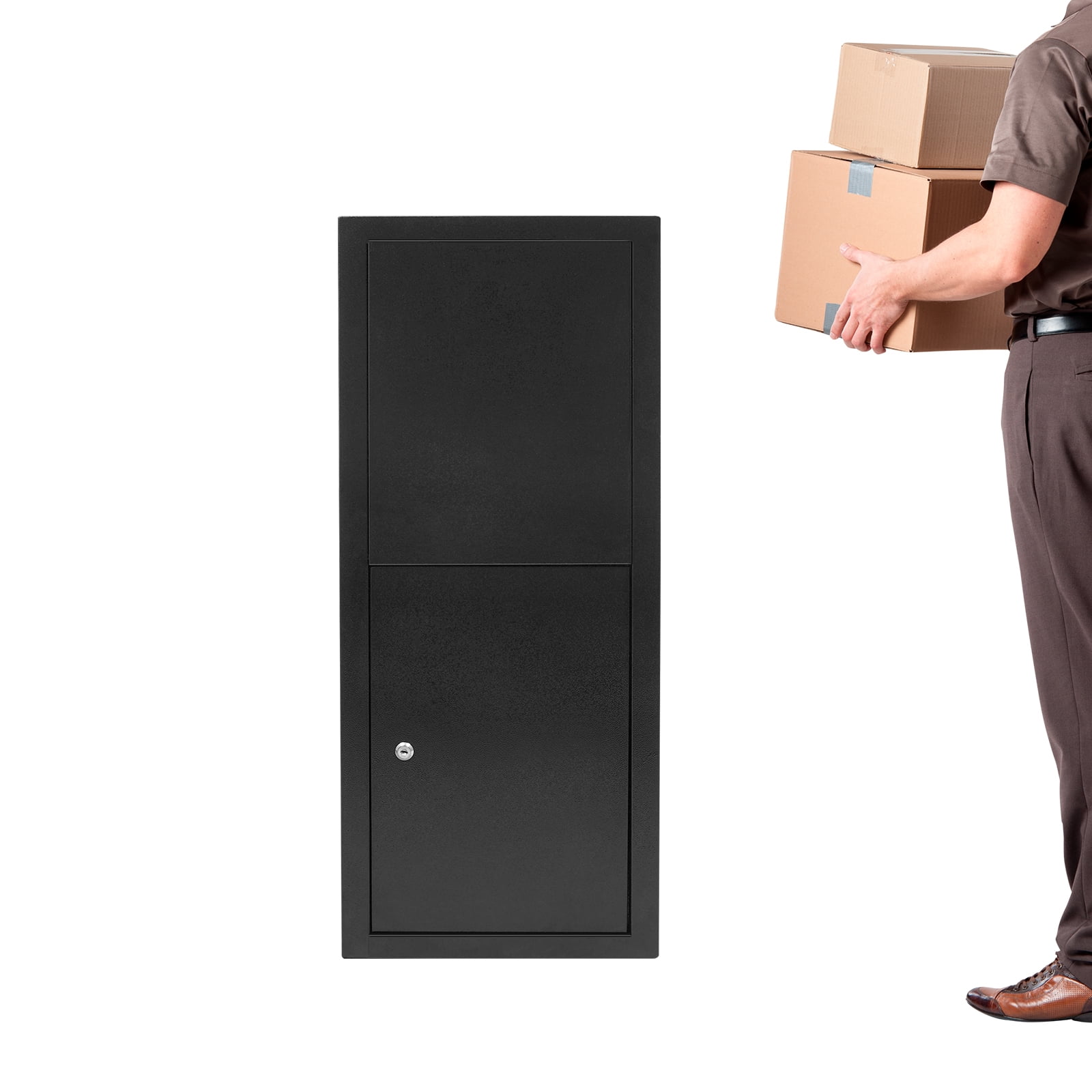 38*29*90cm Floor Standing Parcel Drop Box Key Lock & Keys Package Delivery Box for Porches Schools Offices
