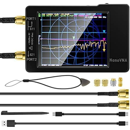 [Upgraded] NanoVNA-H Vector Network Analyzer 10KHz -1.5GHz Latest HW V3.6 HF VHF UHF Antenna Analyzer, Measuring S Parameters, SWR, Phase, Delay, Smith Chart$$Electrical