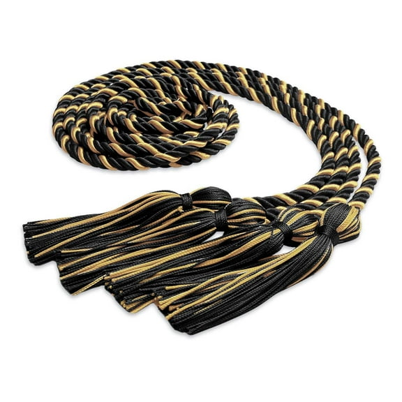Endea Graduation Double Graduation Honor Cord Black/Antique Gold