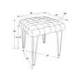 thumbnail image 3 of Linon Shadbury Square Stool Tan, 3 of 6