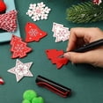 thumbnail image 3 of Colgantes para colgar JanHm 60 uds adornos de madera con acabado navideño rojo y blanco, 3 of 5