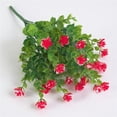 thumbnail image 4 of Ramo de rosas artificiales con hojas de eucalipto, plantas de vegetación de plástico rojo, 4 of 7