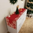 thumbnail image 5 of Red Snowflakes Christmas Winter Xmas Cloth Table Runner Burlap Table Decoration for Home Kitchen Dining Dinner Indoor Holiday Farmhouse Decor 13.8x71 Inch, 5 of 6