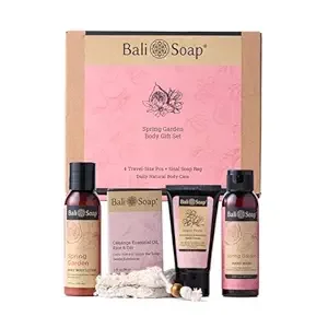 Bali Soap Gift Set for Women, Spring Garden, 5 Piece (Body  Lotion, Body Wash , Hand Cream, Bar Soap)