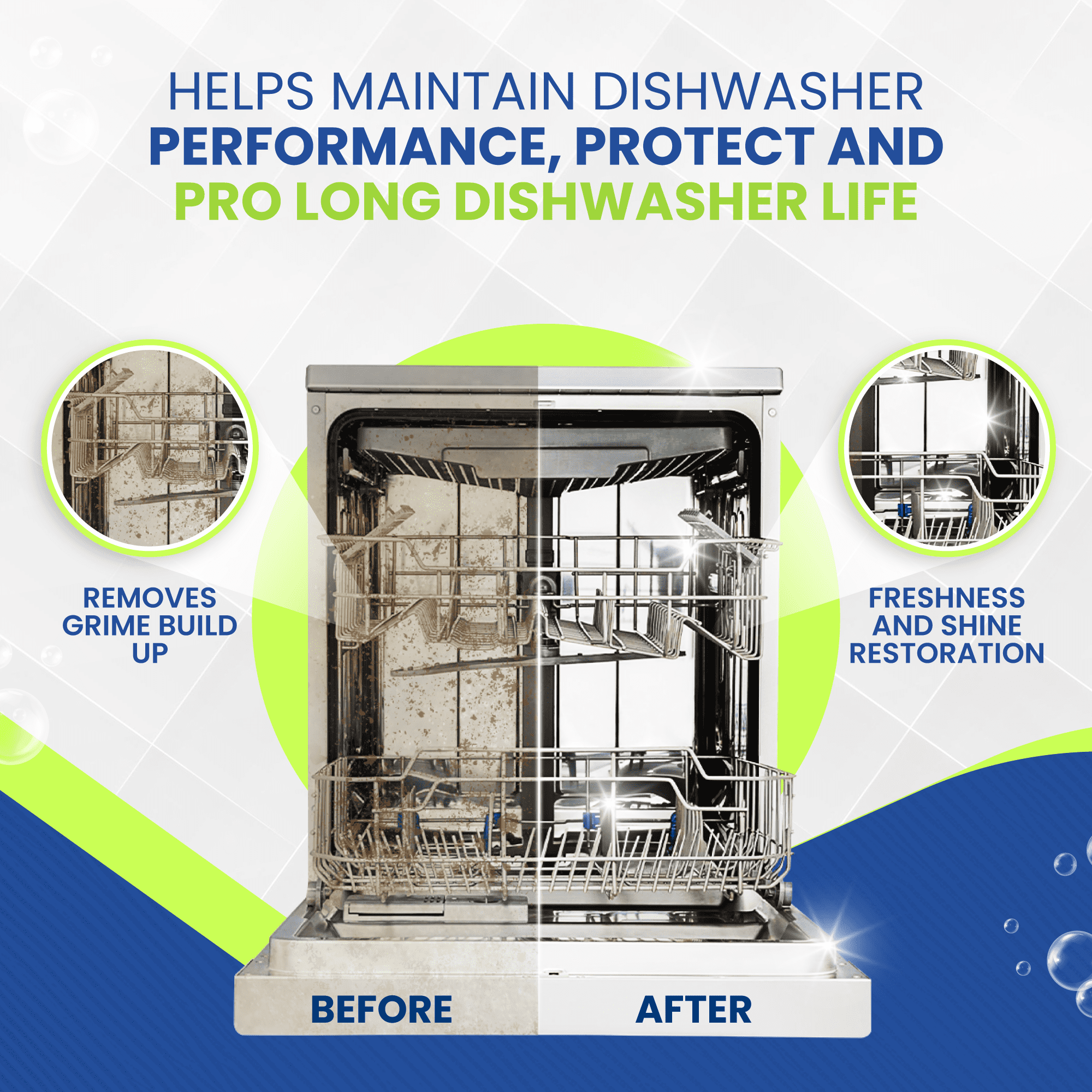 True Fresh Dishwasher Cleaner Tablets 18 Pack - Dishwasher Cleaner and Deodorizer to Descale, Remove Limescale and Buildups