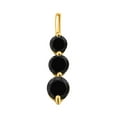 thumbnail image 2 of Mauli Jewels Engagement Necklace for Women 2 Carat Black Diamond Three Stone Linear Pendant 4 prong 10K Yellow Gold With 18'' Chain|Silver Chain, 2 of 6
