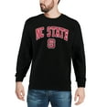 thumbnail image 3 of Men's Colosseum Black NC State Wolfpack Arch & Logo Crew Neck Sweatshirt, 3 of 4