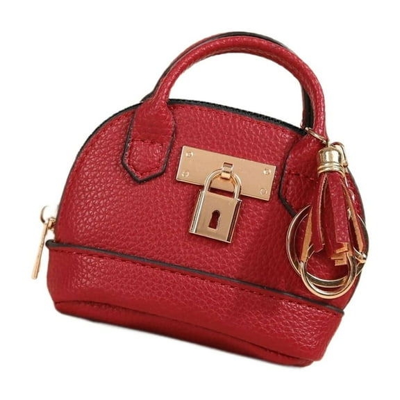 Fashionable Small Coin Purse Keychain Bag Sturdy PU Little Cosmetic Bag for Women Card and Cable Organizers