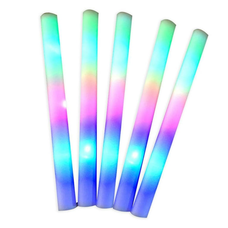 1111fourone 5pcs LED Foam Sticks Foam Glow Sticks Party Supplies for Birthday Wedding Halloween, Adult Unisex, Size: 48, As Shown