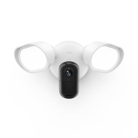 Arlo Wired Floodlight Security Camera 2K HDR Video 2000 Lumens Integrated Siren Color Night Vision