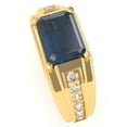 thumbnail image 3 of Men's Lab-Created Sapphire Diamond Channel Ring In Solid 14k Yellow Gold, 3 of 6