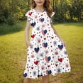 thumbnail image 6 of MKOSPLRT American Flag Dress for Kids Girls Ruffle Sleeve Casual 4th of July Midi Dress Flowy Swing Tiered Dress 6-15 Years, 6 of 7