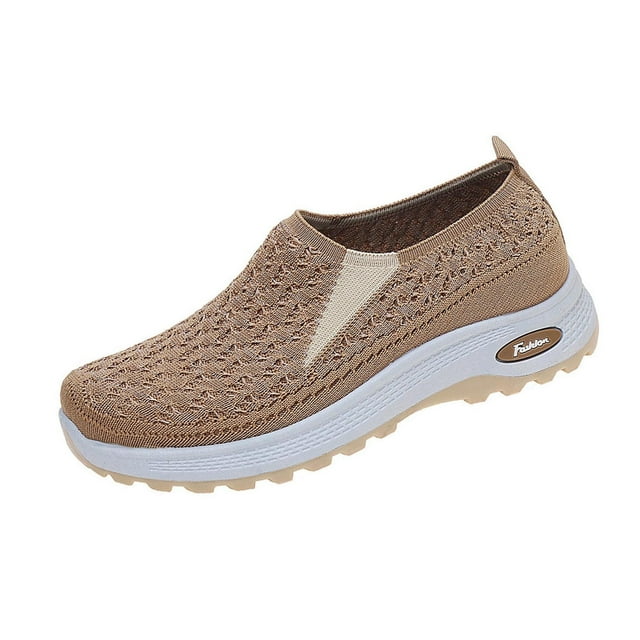 Zapatillas ortopédicas para mujer, de malla transpirable, sin cordones, informales, cómodas, con punta redonda, suela suave, versátiles, para caminar a diario.