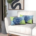 thumbnail image 6 of Navy Blue Green Pillow Covers 12x20 Light Blue Dahlia Flowers Modern Rustic Decorative Lumbar Couch Pillow Cases with Zipper Set of 2 Home Decor for Living Room Bedroom Bed Cushion Outdoor, 6 of 6